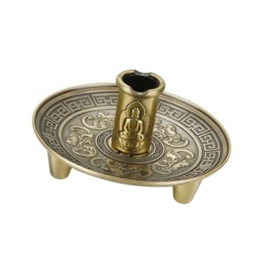 Imagem de Ｂｅｓｇａ Porta-incenso de liga de zinco, peça central de mesa, queimador de incenso multiuso para mesa, restaurante, casa de fazenda, sala de chá