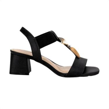 Imagem de Sandália Feminina Salto Médio Grosso Modare Preta, Preto 01, 36