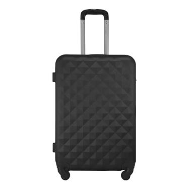 Imagem de Mala de Viagem Gladiador Diamond D1M, Tamanho Médio, Capacidade 23kg, Rodas 360° Cadeado Combinação (Preta)