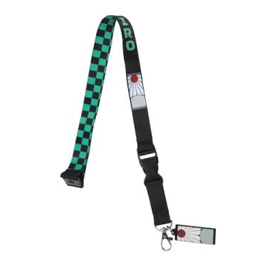 Imagem de Bioworld Demon Slayer Tanjiro Earring Black & Green Checkered Lanyard