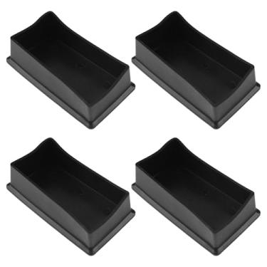 Imagem de UFURMATE Protetores de perna de móveis quadrados de 5 x 10 cm, 4 peças de plástico PVC para proteger pisos de arranhões e ruído (preto)