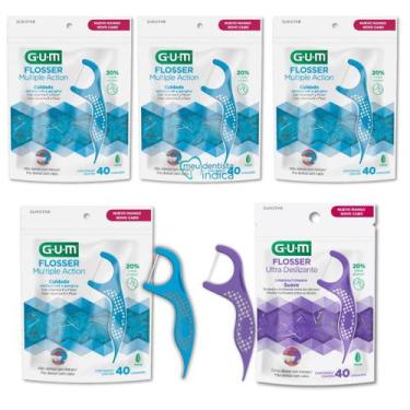Imagem de Flosser Multiple Action Azul + Ultra Deslizante RoxoGUMKIT  200 unidad