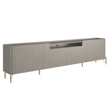 Imagem de Rack Para Sala de Estar TV 75 Pol 4 Portas Brise Pés Industrial Dourad