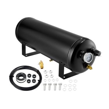 Imagem de BDFHYK Tanque de ar de 7 litros, 6 portas com rosca NPT de 1/10.2 cm, classificação de 200 PSI para sistema de suspensão a ar, sistema de freio a ar, enchimento de pneu e buzinas de caminhão e trem