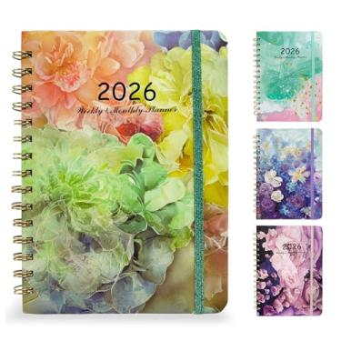 Imagem de Agenda 2025, agenda mensal e semanal acadêmica, janeiro de 2025 a dezembro de 2025, agenda A5 (16 x 21,6 cm) com capa flexível, encadernação de fio duplo, agenda com abas mensais para professores e