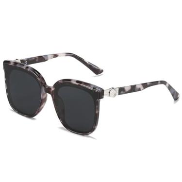 Imagem de Óculos de sol de armação grande para mulheres, aro completo, redondo, tendência feminina, óculos de sol masculino, HD1, BH01