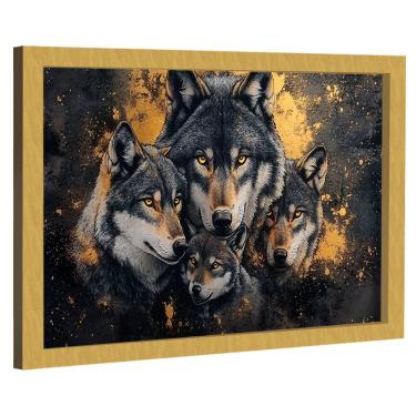 Imagem de Quadro Decorativo Família de Lobos