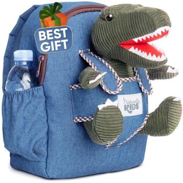 Imagem de Mochila Naturally KIDS Dinosaur para meninos de 5 a 7 anos com brinque