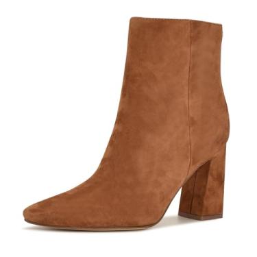 Imagem de Nine West Bota de cano curto feminina Reraye, Camurça conhaque 120, 40