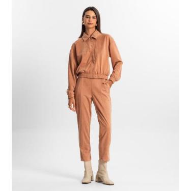 Imagem de Calça Suede Feminina Rovitex Marrom, GG, Marrom