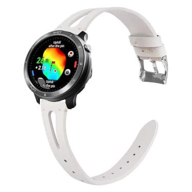 Imagem de Compatível com pulseiras de relógio inteligente Voice Caddie, pulseira de couro vintage fina de liberação rápida compatível com Voice Caddie T11 PRO e T9 Watch (branca, pulseira de tamanho de 20 mm)