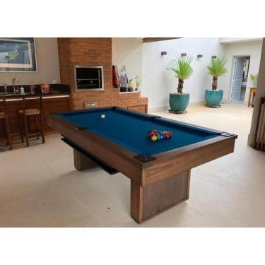 Imagem de Mesa de Sinuca e Jantar - 2,52x1,40 - Nelson Bilhares, Azul petróleo