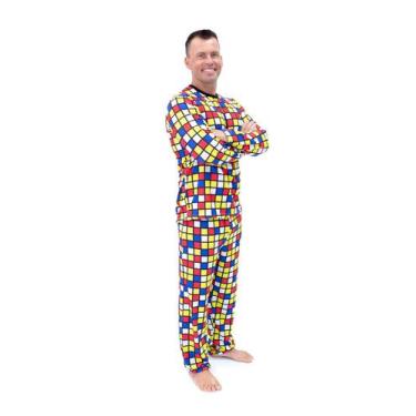 Imagem de Pijama Masculino Longo Divertido Cubo Mágico - Alegria de Montar, M