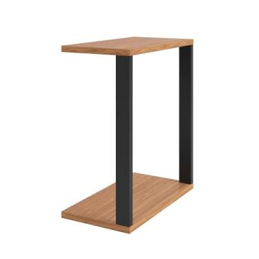 Imagem de Mesa de Canto 100% Mdf Industrial F36 Freijó/Preto - Dalla Costa