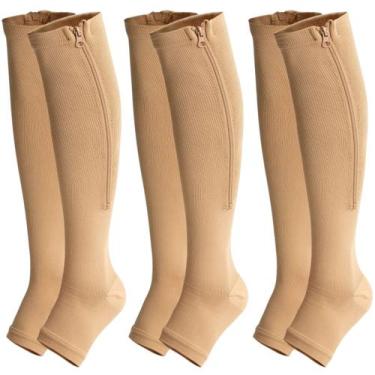 Imagem de Kit 3 pares Meias compressão tratamento varizes trombose zíper - SWG, 