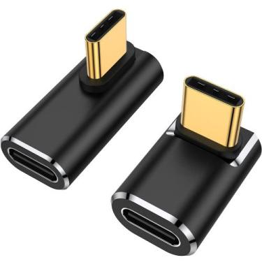 Imagem de Adaptador AuviPal USB C 90 graus USB C macho para USB C fêmea