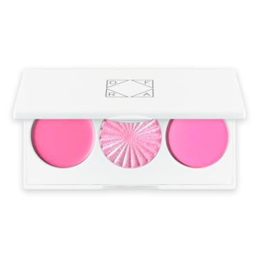 Imagem de OFRA Paleta midi de algodão doce Skies - paleta de maquiagem facial - 3 blushes rosa pigmentados - fosco, cetim e creme - paleta de blush sem crueldade, paleta de iluminadores e paleta de sombras