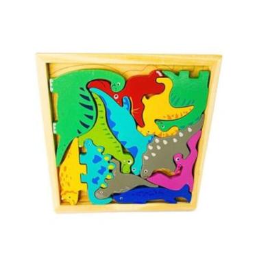 Imagem de Colecione e Encaixe MDF Dinossauros Toymix Brinquedo Infantil de Encaixar e Empilhar