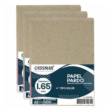 Imagem de Papel Pardo Tipo Holler para Cartonagem A5 1,65mm 148x210mm 100un - Ca