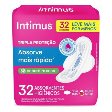 Imagem de Absorvente Tripla Protecao Seca Com Abas 32 Unidades Intimus