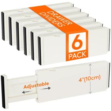 Imagem de Divisórias de gaveta Lifewit, pacote com 6, 4 cm de altura, 28-44 cm, 