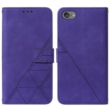 Imagem de Capa de telefone Asdsinfor iPod Touch 7/6/5 Wallet PU de couro roxo