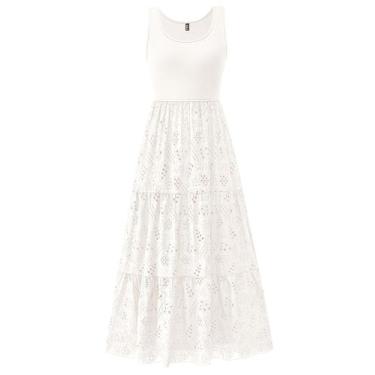 Imagem de Vestido feminino BTFBM Summer Eyelet Midi White Tamanho GG