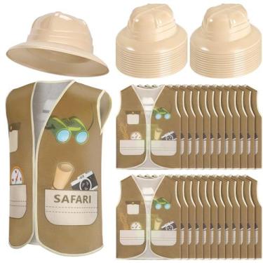 Imagem de Conjunto de fantasias Geyoga Explorer Kids Safari, colete e chapéu x48