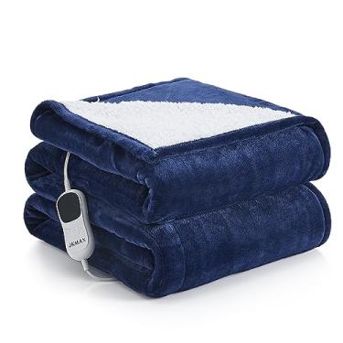 Imagem de JKMAX Cobertor Elétrico Aquecido Solteiro - 157,5 cm x 213,4 cm Cobertor Elétrico de Aquecimento Tamanho Solteiro para Cama 10 Configuração de Calor 5 Níveis Proteção contra Superaquecimento