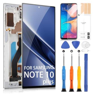 Imagem de Tela LCD para Samsung Galaxy Note 10 Plus N975 SM-N975F SM-N975U 17.3 cm Note 10 Plus LCD Touch Screen Digitalizador Assembléia com ferramentas de reparo (sem impressão digital, prata com moldura)