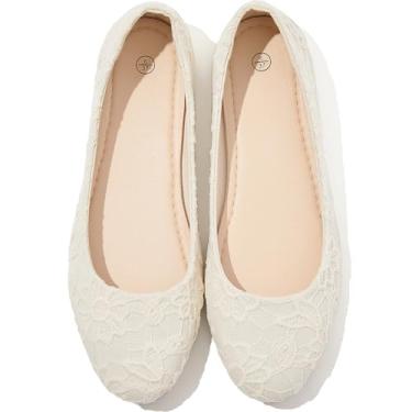 Imagem de Sapatos sociais femininos de bico redondo, sapatilhas, sapatilhas, elegantes, confortáveis, dobráveis, sem salto baixo, Bege, 34