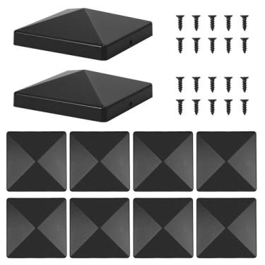 Imagem de LZVXTYM Pacote com 10 tampas de poste 4x4, tampa de poste de deck com parafusos, tampa de coluna quadrada de proteção eficaz, tampa de grade para cerca diâmetro interno 10 cm