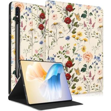 Imagem de Wazzasoft Capa para Samsung Galaxy Tab S6 de 10,5 polegadas 2019 para mulheres meninas capa fólio fofa design de moda feminina kawaii flor floral bonita única adolescentes capas de tablet para Samsung