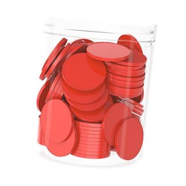 Imagem de Almencla Discos de fichas de contagem de manipuladores matemáticos de 1 polegada, 100 peças para jogos de bingo, acessórios redondos multifuncionais e, Vermelho
