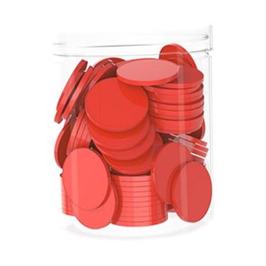 Imagem de YIJU 100 x 25 mm Fichas de Contagem Contadores de Matemática para Ensino de Crianças, Material PP Leve e Redondo Multiuso com Caixa de Armazenamento, Vermelho