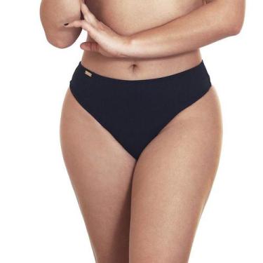 Imagem de Calcinha de biquíni fio dental cintura alta - Estigma, Preto, M