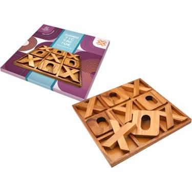 Imagem de ฺBSIRI Tic Tac Toe Game Wooden Family Board Games for Adults Coffee Table Decor Outdoor Toy Kids Player Decorative Rustic Pieces XOXO Travel Backyard Discovery tic tac Toe Drinking Decorations