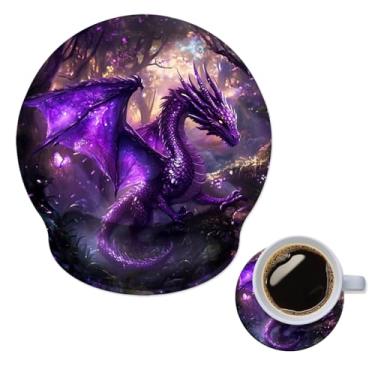 Imagem de AFUZLE Mouse pad com suporte de pulso, mouse pad ergonômico com almofada de descanso de pulso de espuma de memória, base de borracha antiderrapante para jogos em casa, escritório, computador, laptop