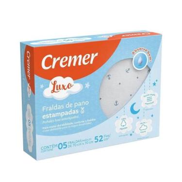 Imagem de Fralda Luxo Masculina Estampada 5 unidades 70cm Cremer