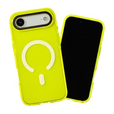 Imagem de SteepLab Capa de barreira magnética para iPhone 17 Air, compatível com MagSafe, proteção de 360 graus com absorção de impacto com ímãs integrados (amarelo neon de alta energia)