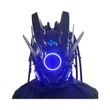 Imagem de Máscara Cyberpunk De Halloween Com Luzes Redondas Para Festas, Festiva