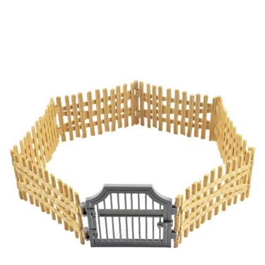 Imagem de Conjunto de brinquedos Farm Fence, 7 unidades de pátio em miniatura de PVC realista