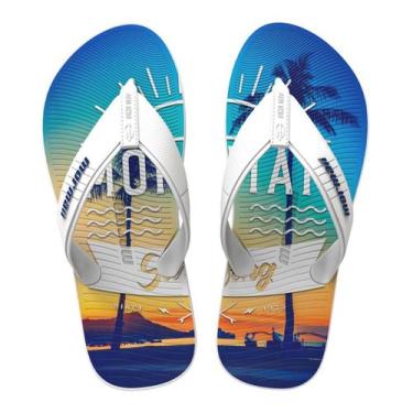 Imagem de Chinelo Mormaii 10591 Graphics Tropical Dedo Pvc Macio Leve -, Branco,