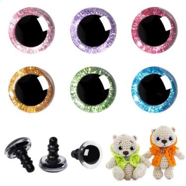 Imagem de Safety Eyes MUCUNNIA 30mm Glitter Plastic para Amigurumi 48 unidades