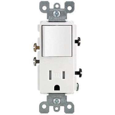 Imagem de Tomada de comutação Leviton Decora 15A 125V branca