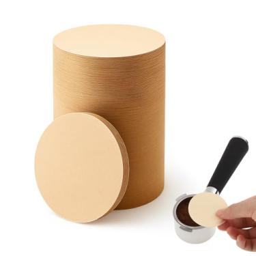 Imagem de 600 peças de papel para filtros de café, filtro de café redondo cru de 51 mm, filtro de papel de substituição natural descartável compatível com cafeteiras Aeropress, máquinas de café expresso