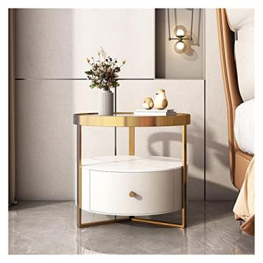 Imagem de Mesa de cabeceira simples moderna mesa de cabeceira quarto mesa de cabeceira pequena prateleiras mesa de cabeceira (cor: 1, tamanho: 50 * 50 * 50 cm)