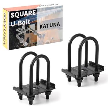 Imagem de KATUNA Kit de parafusos U para eixo de reboque redondo de 1,587 kg, 6 cm, parafusos em U de 13 cm de comprimento, 1,27 cm de diâmetro, passo de rosca de 5 cm, adequado para molas de reboque de 4,4 cm