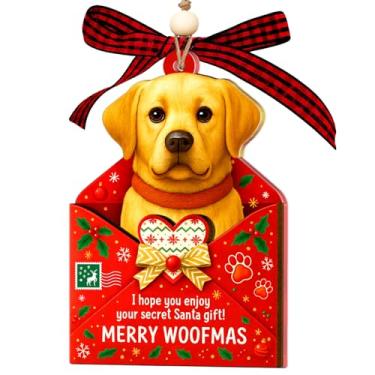 Imagem de Árvore de Natal com ornamentos de letra dourada labrador