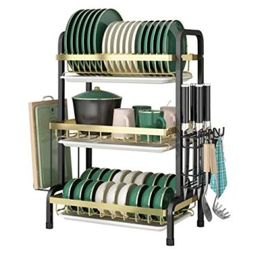 Imagem de P9IDEDFH Tigela de drenagem de aço carbono e escorredor de pratos para cozinha, faca e pauzinhos, tábua de cortar